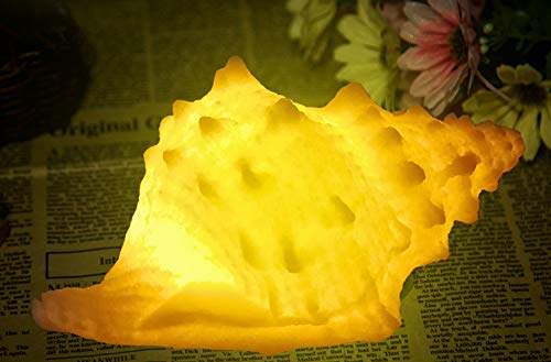 GREENIC Portable Conch Shell Night Light with Timer - Battery Operated Beach Themed Lamp for Bedroom, Nursery & Nightstand - Warm White Nautical Lighting for Kids & Adults | Perfect for Coastal Decor, Baby Rooms & Relaxing Ambience