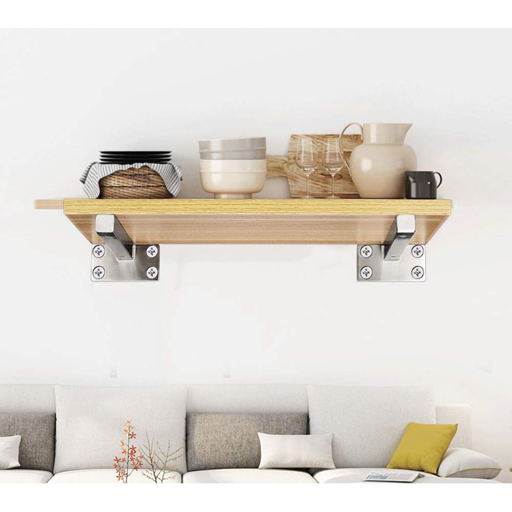 Hidden Floating Shelf Brackets 4X - Heavy Duty Wall Mounted Supports for DIY & Decoration - Stainless Steel Brushed (100-500mm) - Perfect for Home & Office Storage