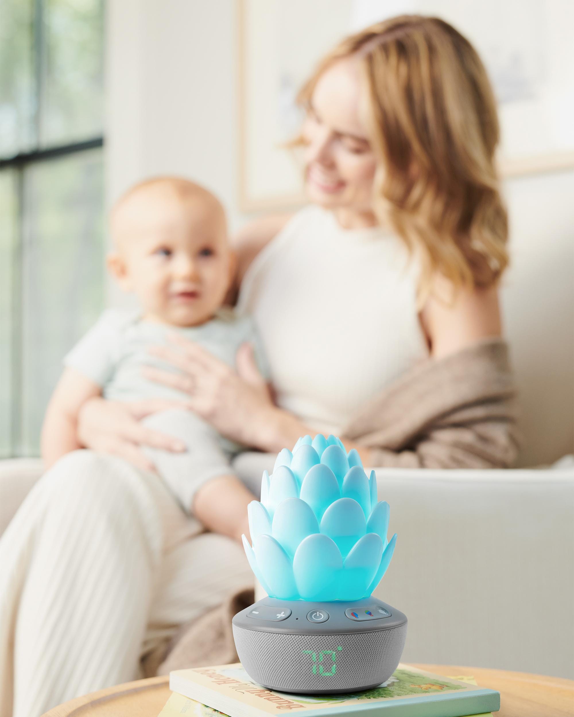 Skip Hop Terra Cry Activated Soother - Grey/White Baby Pacifier for Newborns & Infants - Perfect for Soothing, Travel & Sleep Time