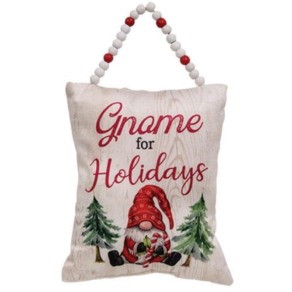 Festive Holiday Gnome Pillow Ornament - Christmas Home Decor for Tree, Mantel & Gift Giving