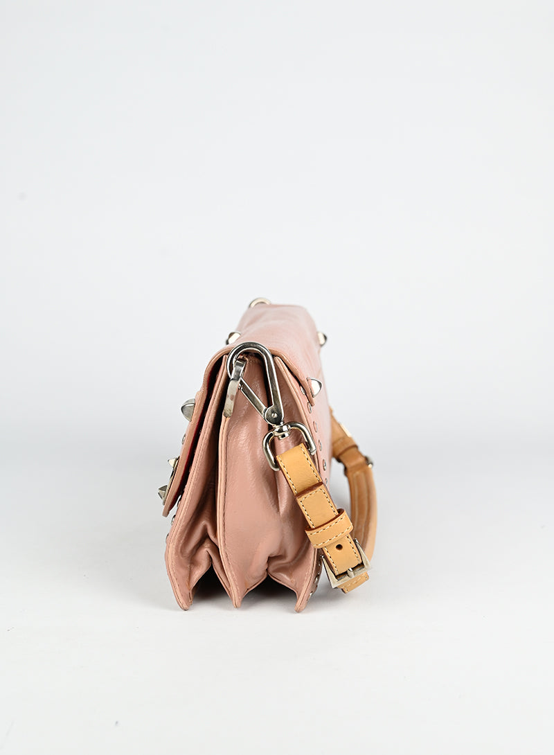 Prada Powder Pink Leather Handbag - Luxury Women's Purse for Work, Travel & Evening Events