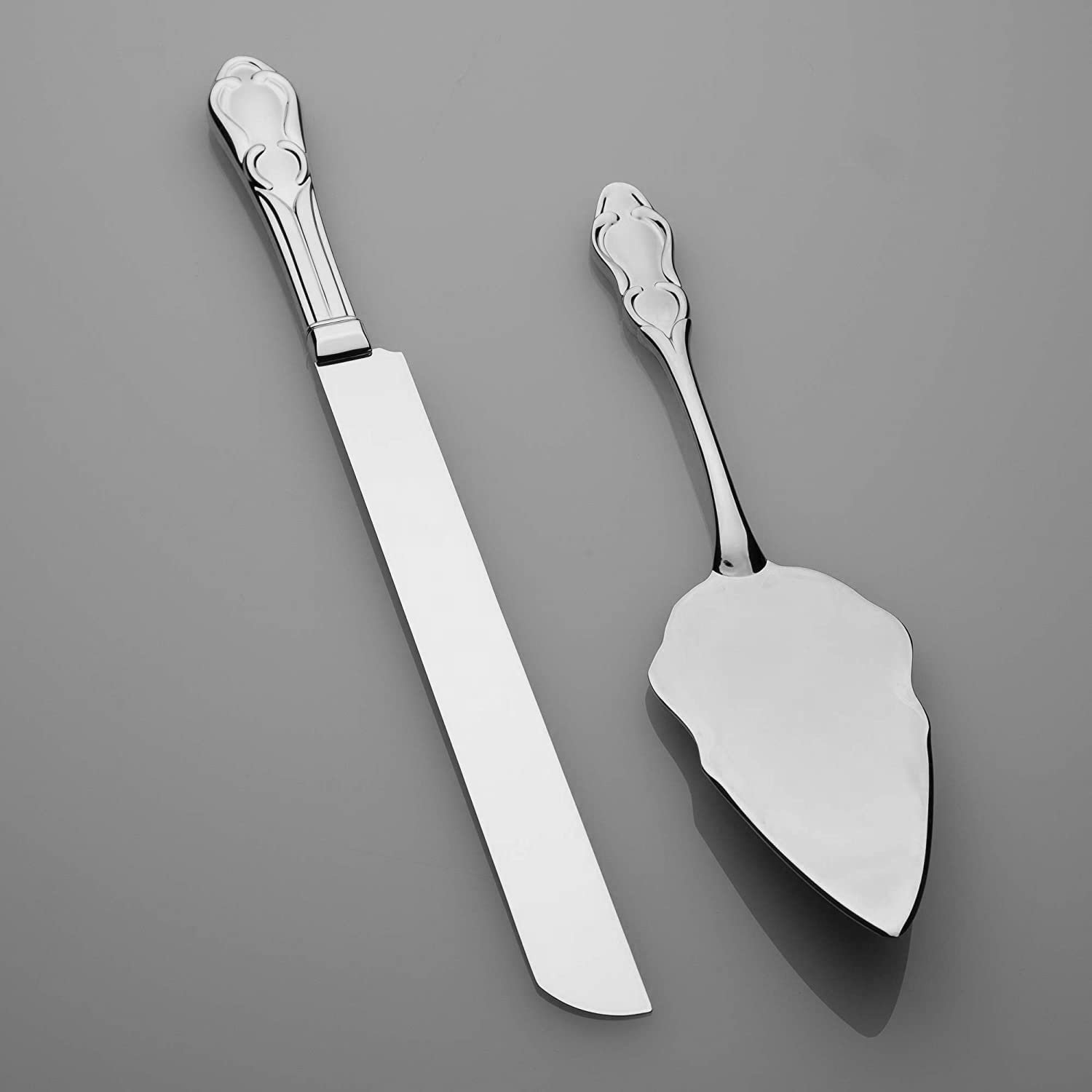 Ella Silver Engravable Cake Knife & Server Set - Wedding, Anniversary & Party Cake Cutting Tool - Perfect for Weddings, Anniversaries, Birthdays & Special Celebrations