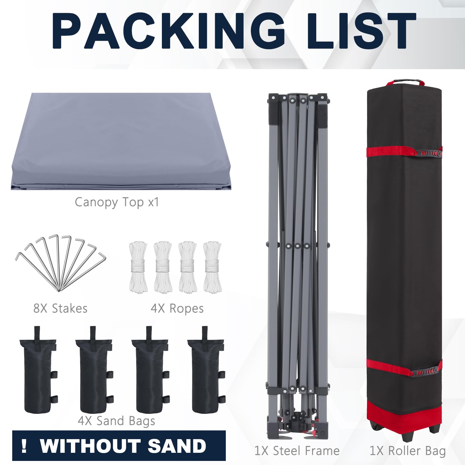 COOSHADE 10x10Ft Pop Up Canopy Tent - Heavy Duty & Portable Instant Shelter with 4 Sandbags (Grey) - Perfect for Outdoor Events, Beach, Camping, Picnics & Backyard Parties