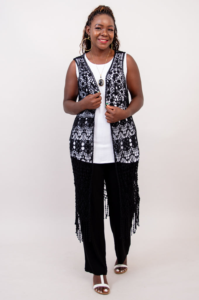 Elegant Black Lace Vest for Women - Fashionable Sheer Mesh Top - Perfect for Evening Parties, Date Nights & Special Occasions