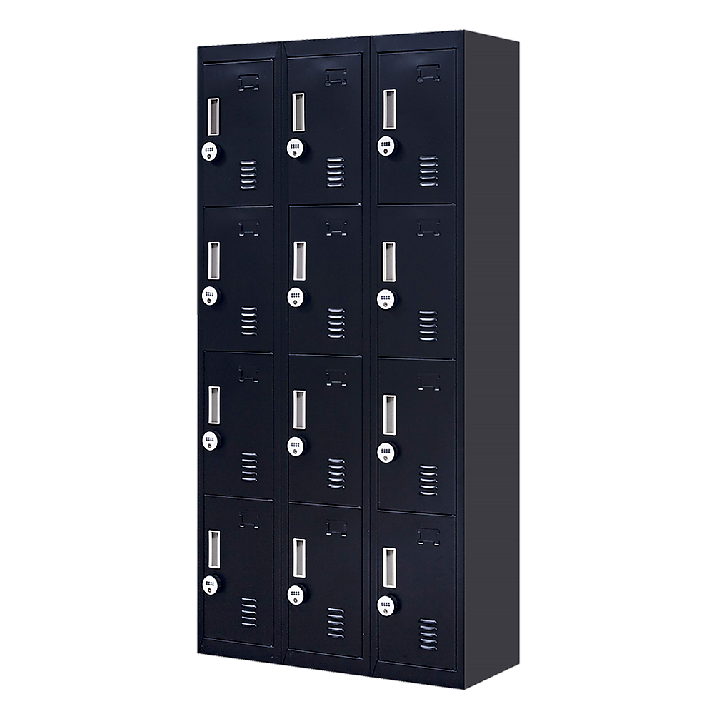 12-Door Locker with 4-Digit Combination Lock - Secure Storage for Office, Gym, Shed, School & Home | Perfect for Personal Belongings, Equipment & Valuables