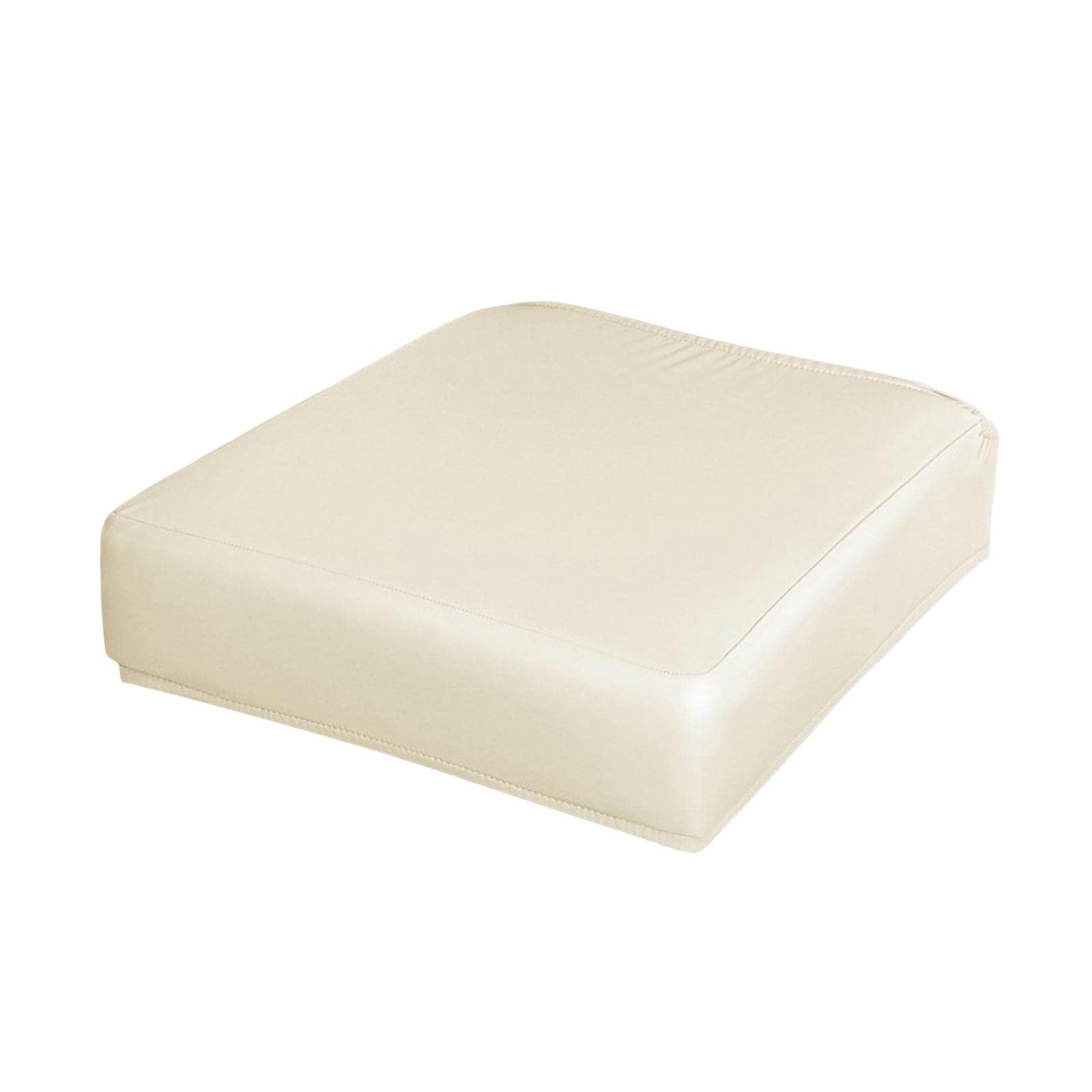 Gazechimp Universal PU Leather Chair Seat Cover - Dustproof, Waterproof, Washable & Removable Slipcover - Chair Protector for Kitchen, Dining Room, Office - Creamy White - Perfect for Home, Restaurant & Office Use
