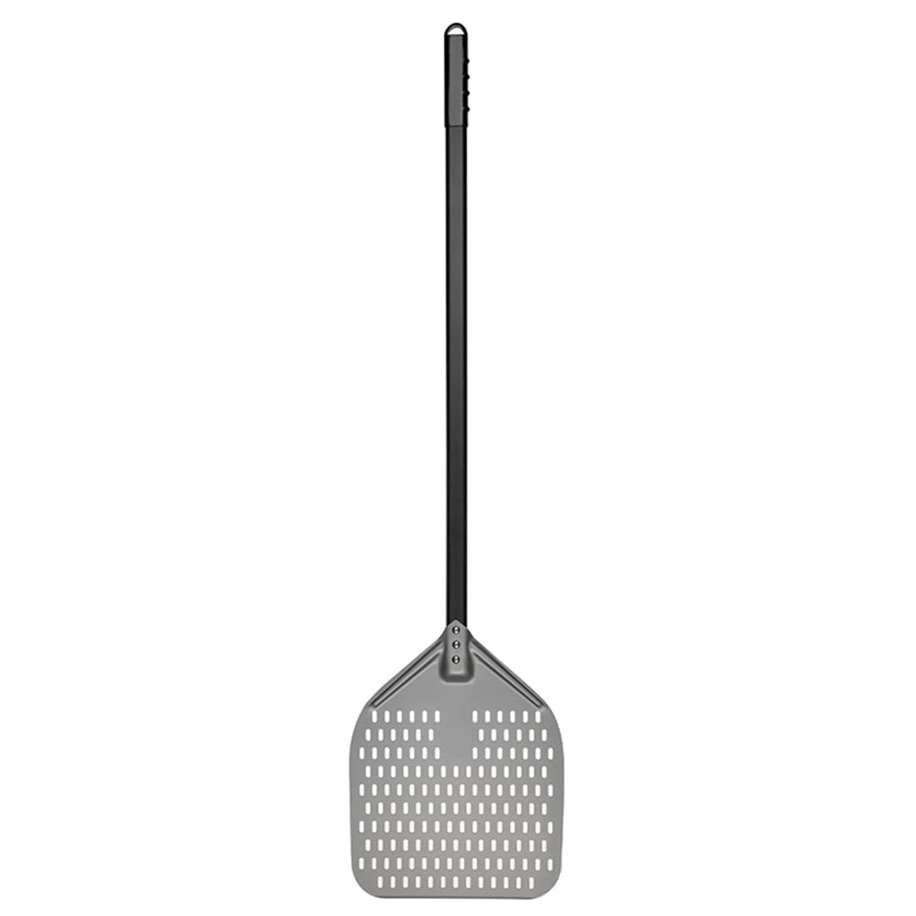 GANFANREN Perforated Pizza Peel with Removable Handle - Premium Pizza Paddle for Baking, Wooden Pizza Shovel for Oven & Outdoor BBQ - Perfect for Home Kitchen, Pizzeria & Wood Fired Pizza Making (Long Handle)