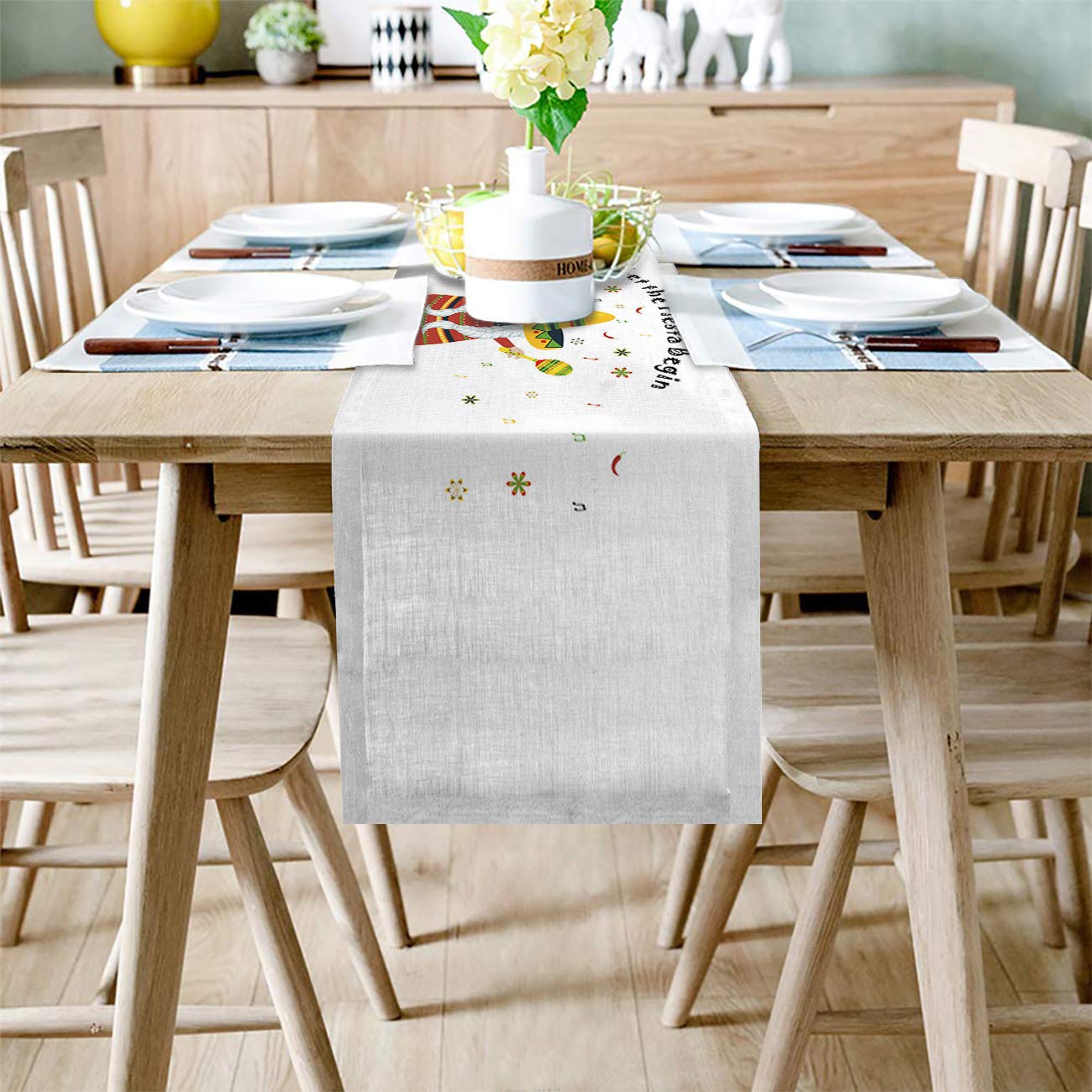 72 Inch Long Mexican Cinco de Mayo Table Runner - 13x72in Decorative Kitchen & Dining Table Cover for Party, Home Decor - Perfect for Festive Celebrations, Holiday Dinners & Special Occasions
