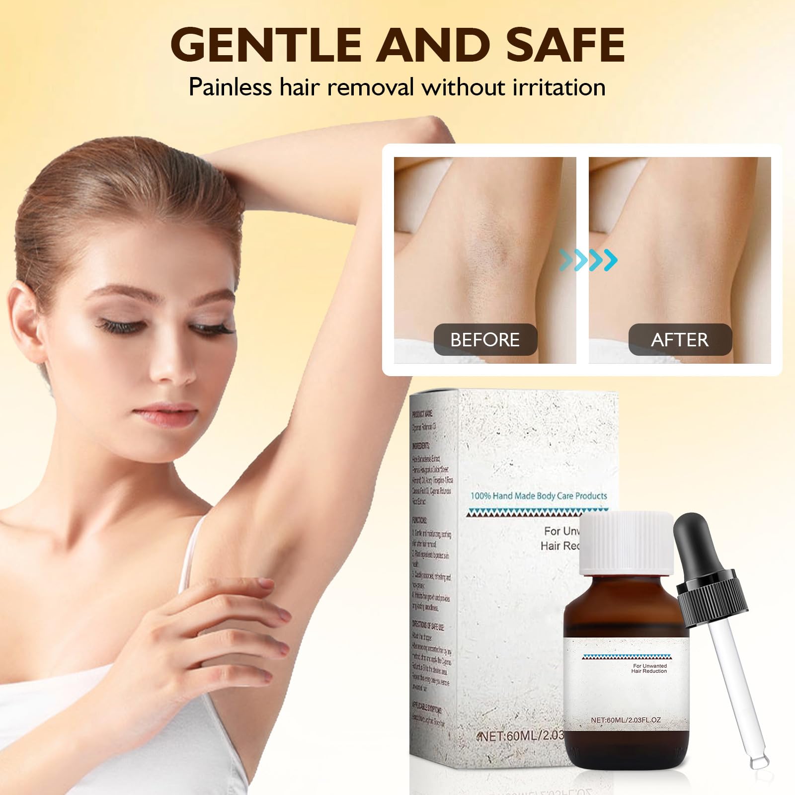 Natural Rotundus Oil for Hair Removal - 100% Pure & Effective Smooth Skin Oil with Dropper (2PCS) | Best for At-Home Waxing, DIY Spa & Hair Care Routine