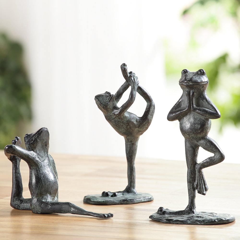 Standing Yoga Frog Statue - Handmade Zen Décor for Home & Office | Perfect for Yoga Studios, Meditation Spaces & Gift Giving