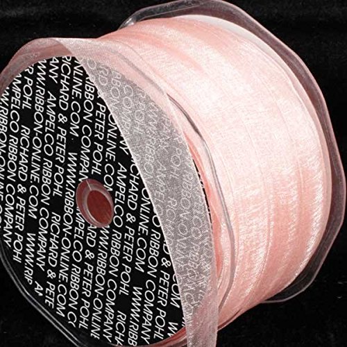 The Ribbon People Apricot Narrow Organdy Craft Ribbon - 16mm x 100 Yards (91m) - Perfect for Gift Wrapping, DIY Crafts, Wedding Decorations & Scrapbooking