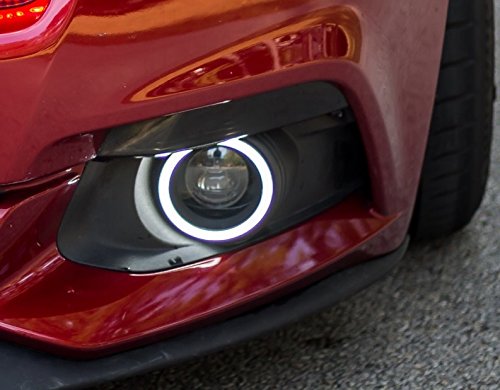 Flashtech Waterproof White & Amber Switchback LED Halo Ring Fog Lights with Wireless Remote for 2005-2010 Dodge Charger | DRL & Off-Road Lighting Upgrade