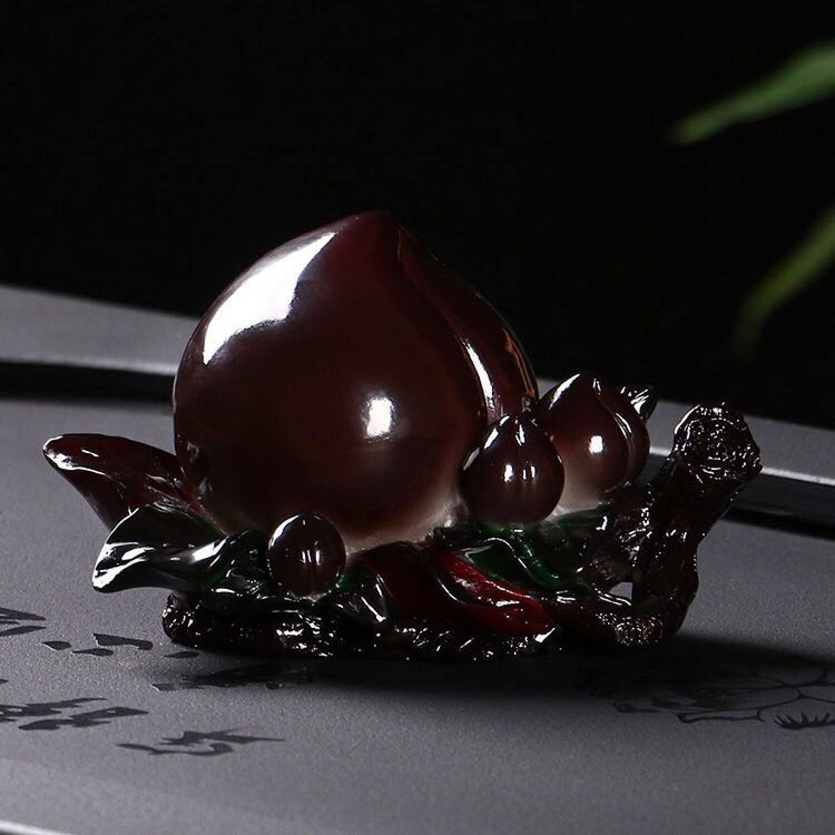Color-Changing Tea Pet Statue - Handcrafted Resin Fruit Sculpture for Tea Ceremony | Unique Tea Table Decoration & Feng Shui Ornament | Perfect Gift for Tea Lovers & Zen Home Decor