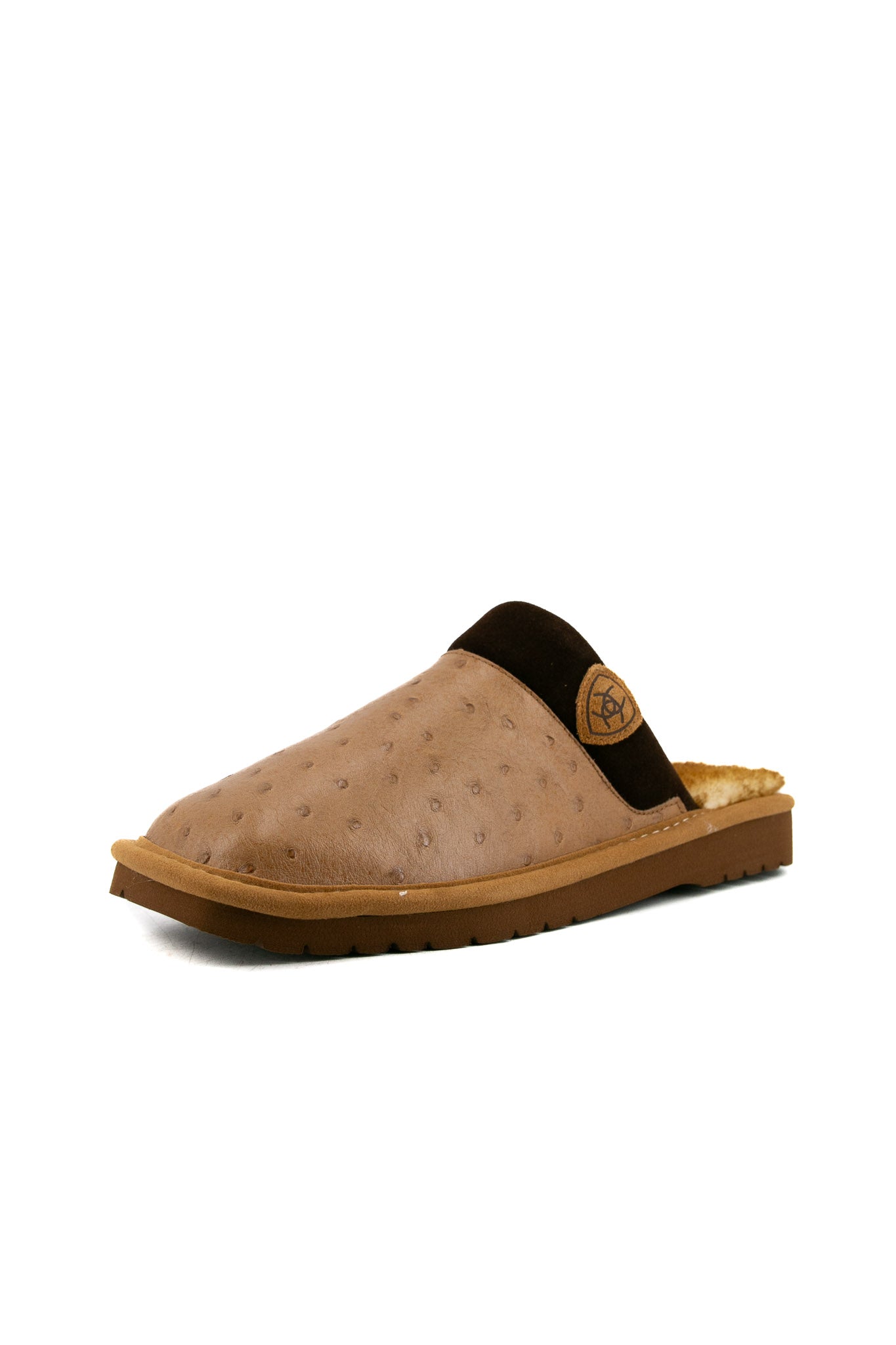 Ariat Silversmith Men's Ostrich Leather Slippers - Comfortable Casual House Shoes for Indoor/Outdoor Wear