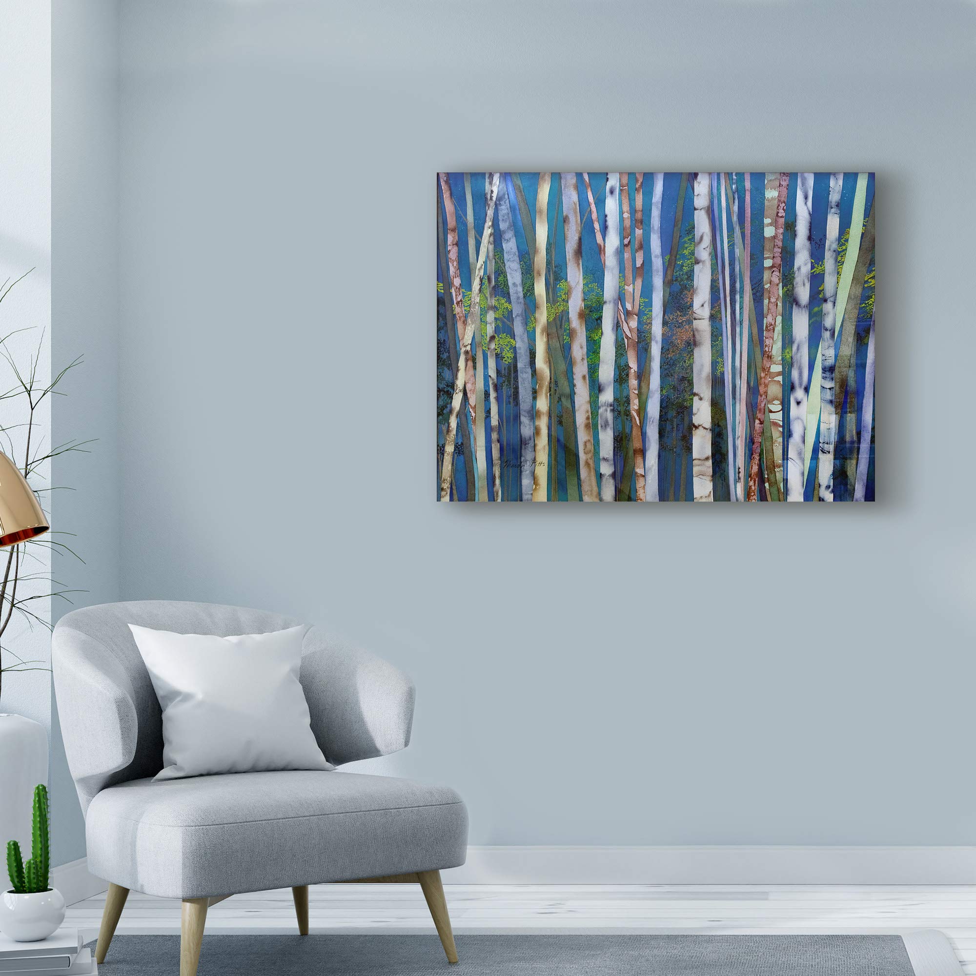 Trademark Fine Art 35x47 Inch Mystery of Trees Birches by Sharon Pitts - Stunning Landscape Wall Art for Living Room, Bedroom & Office Decor