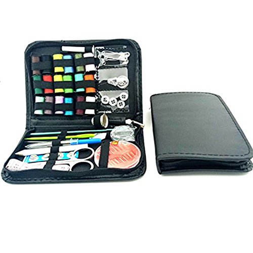 WIN Portable Sewing Kit for Beginners - 50pcs Essential Sewing Supplies with Needles, Threads, Buttons & More - Perfect for Emergency Repairs, Travel, Home DIY & Craft Projects