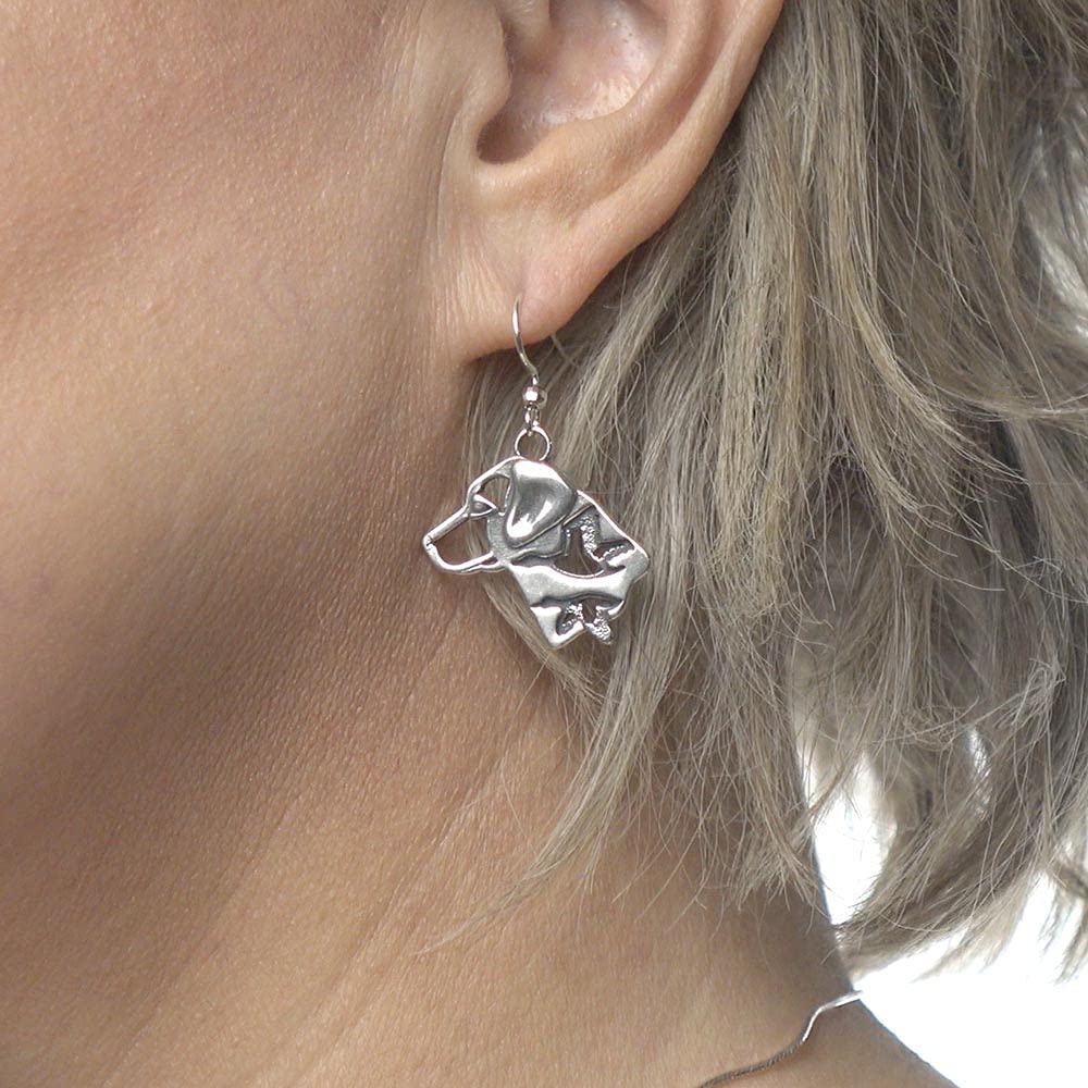 Sterling Silver Labrador Retriever Dog Earrings for Women - Handmade Duck Accent Jewelry Gift for Dog Lovers - Perfect for Casual Wear, Gifts & Special Occasions