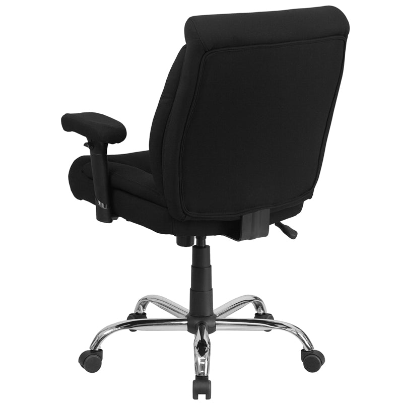 FLASH HERCULES Series Big & Tall Office Chair - 400 lb Weight Capacity, Black Fabric, Deep Tufted Swivel, Ergonomic Task Chair with Adjustable Arms - Perfect for Home Office, Gaming, and Executive Workspaces