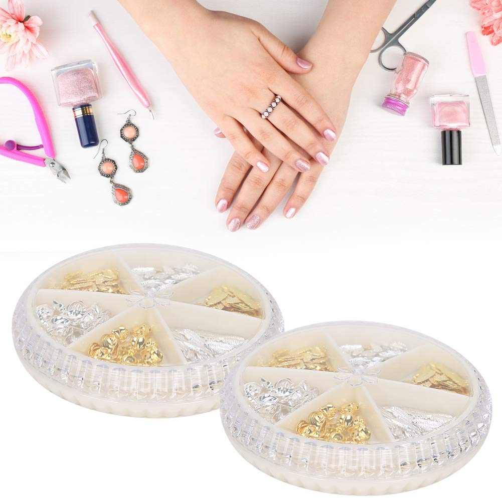 Professional Nail Art Decoration Kit - Gold & Silver Moon & Leaf Manicure Tools for Nail Salons & DIY at Home | Perfect for Nail Art Designs, Parties & Special Occasions