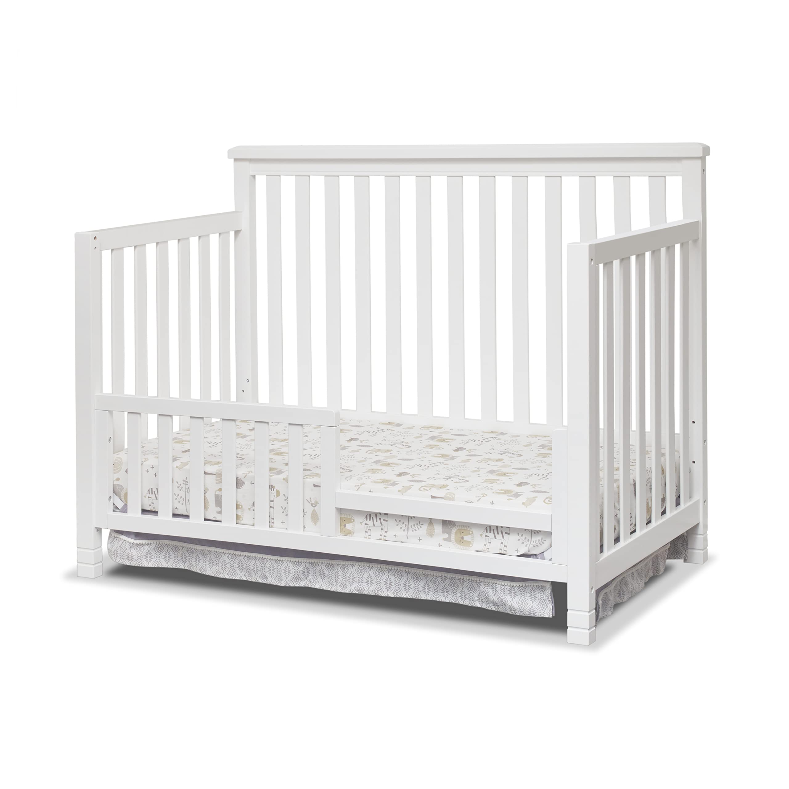 Sorelle Furniture Palisades 3-Piece Nursery Set - White Convertible 4-in-1 Crib, 4-Drawer Dresser & Changing Table with Hamper | Solid Wood Baby Furniture with Non-Toxic Finish | Perfect for Newborns & Toddlers Nursery Decor