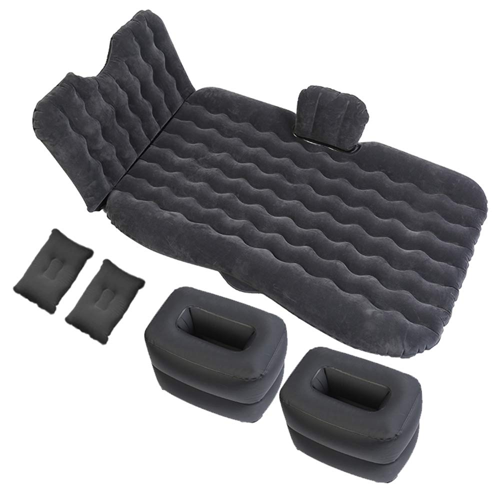 Inflatable Car Bed for SUV & Rear Seat - Comfortable Flocking Sleeping Air Mattress with Electric Pump - Travel & Camping Accessories with Pillow - Perfect for Road Trips, Outdoor Adventures & Car Camping