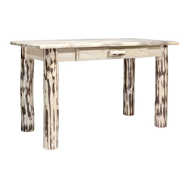 Montana Woodworks Writing Desk - Solid Wood, Clear Lacquer Finish Home Office Desk for Study, Work & Remote Learning | Montana Collection Home Furniture