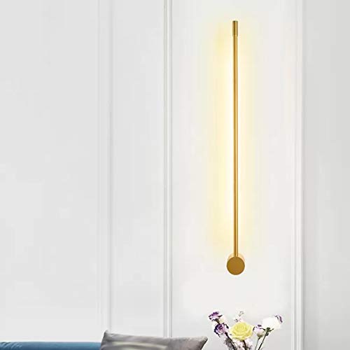 Slim Stick Wall Mount LED Light - Modern Minimalist Gold Metallic Wall Sconce for Hallway, Living Room, Bedroom & Stairway | Energy Efficient Surface Mount Lighting for Home & Office Decor