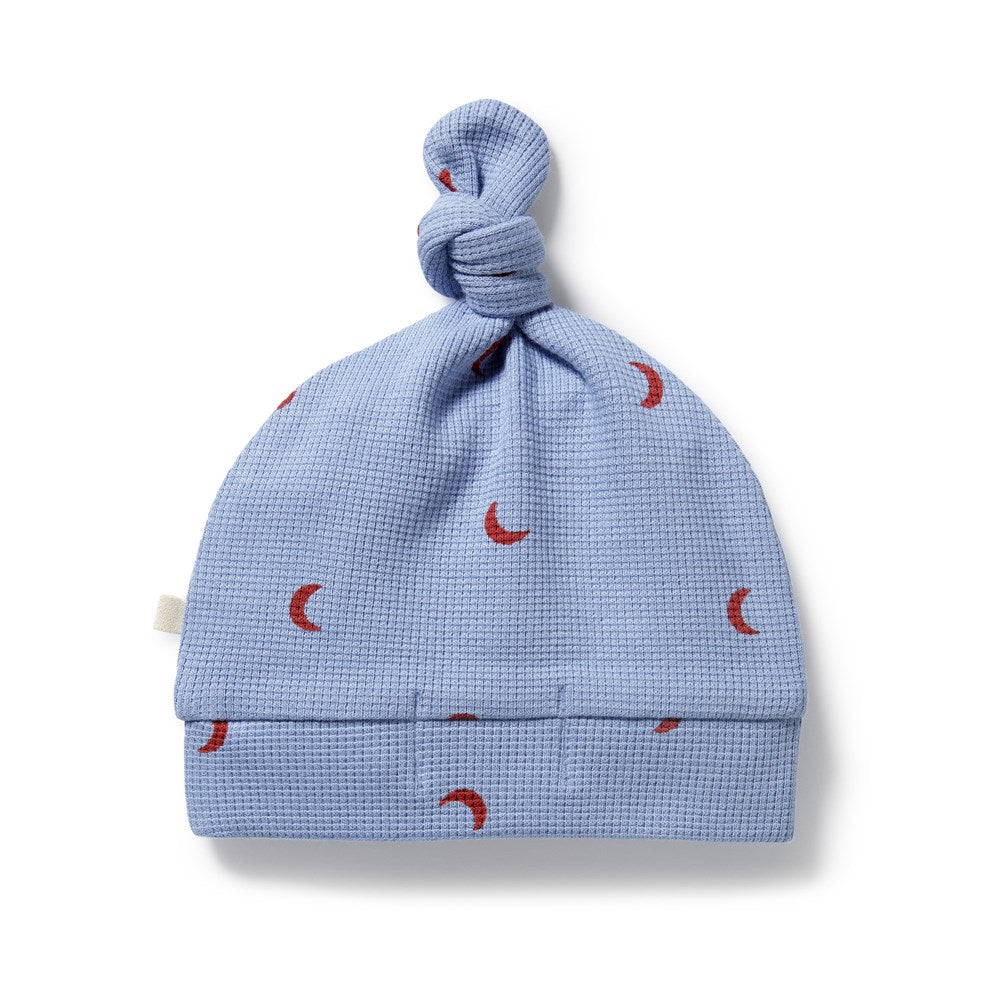 Hey Moon Organic Cotton Waffle Knot Hat - Soft & Breathable Beanie for Women & Men - Perfect for Winter, Fall & Outdoor Activities
