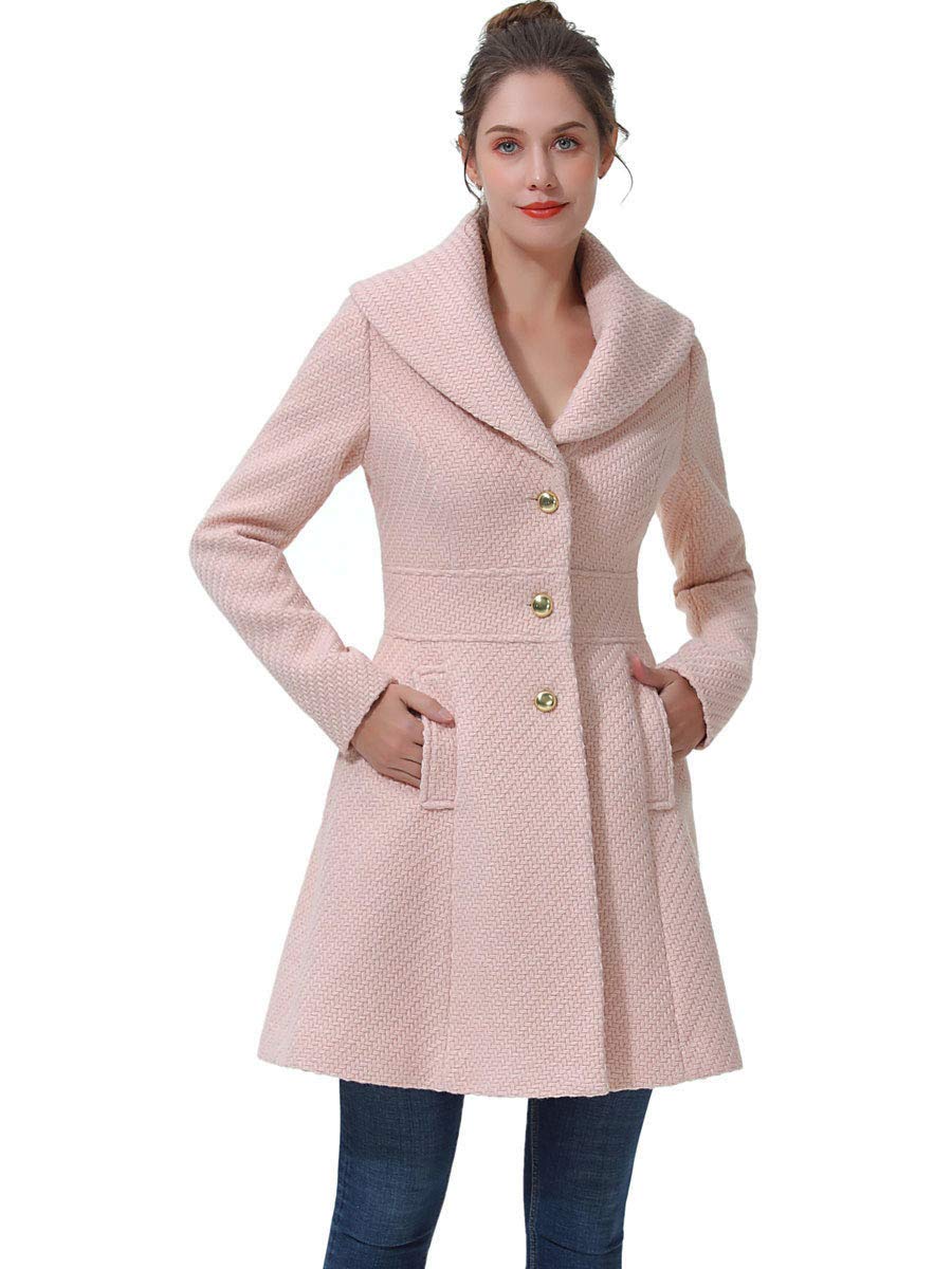 BGSD Women's Tia Fit & Flare Boucle Wool Coat - Regular, Plus Size & Petite Options | Winter Fashion Outerwear for Office, Party & Holiday Occasions
