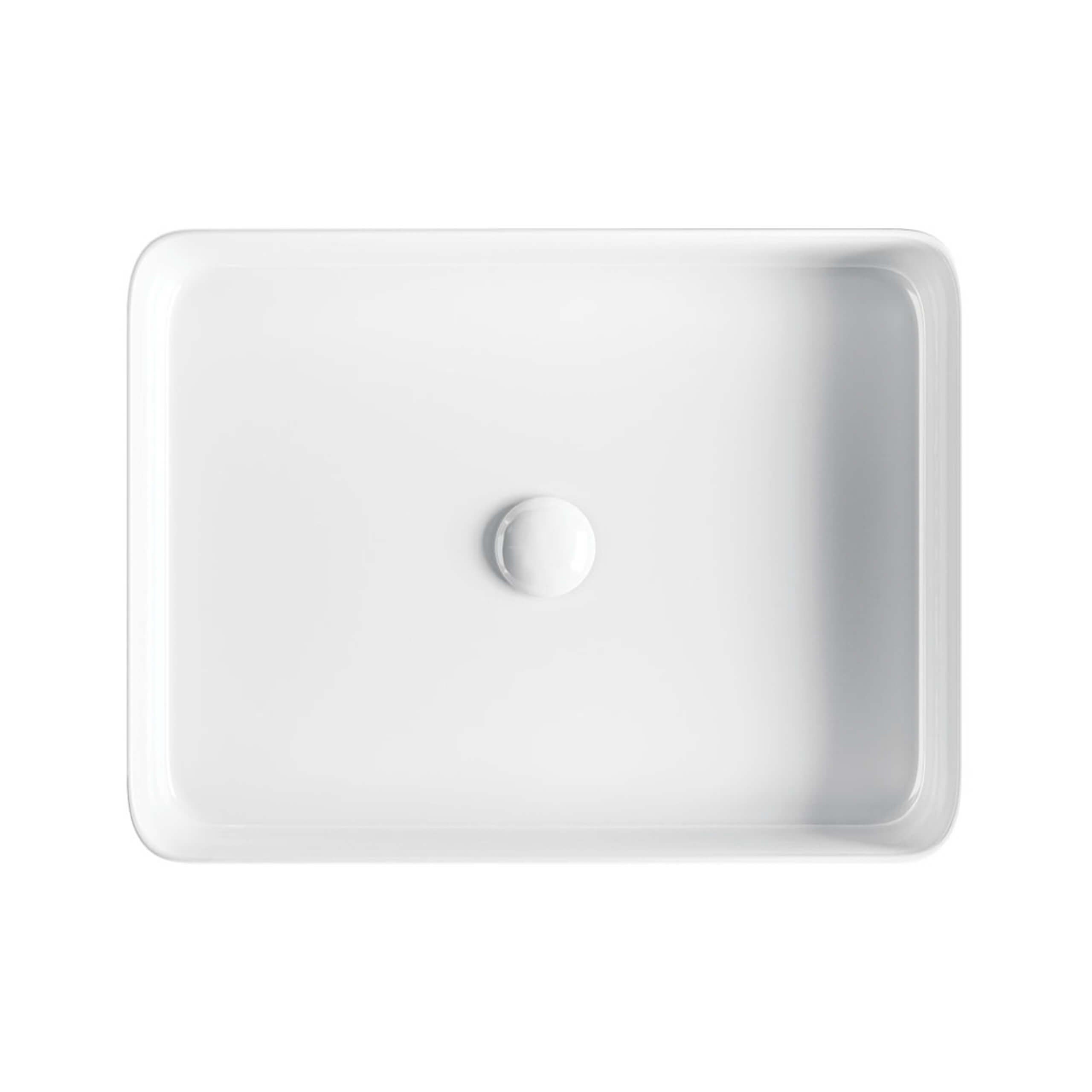 Fienza Eleanor Rectangular Above Counter Bathroom Sink 500x380x100mm Gloss White - Modern Vanity Basin for Bathroom Remodeling & Powder Room Upgrade
