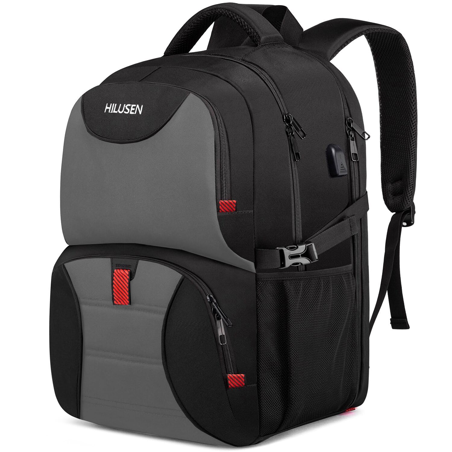 Extra Large Travel Laptop Backpack for Men & Women - USB Charging Port, Water Resistant, TSA Friendly Business Work Backpack - Fits 17.3 Inch Laptop & Notebook - Perfect for College Students, Office Commute & Air Travel