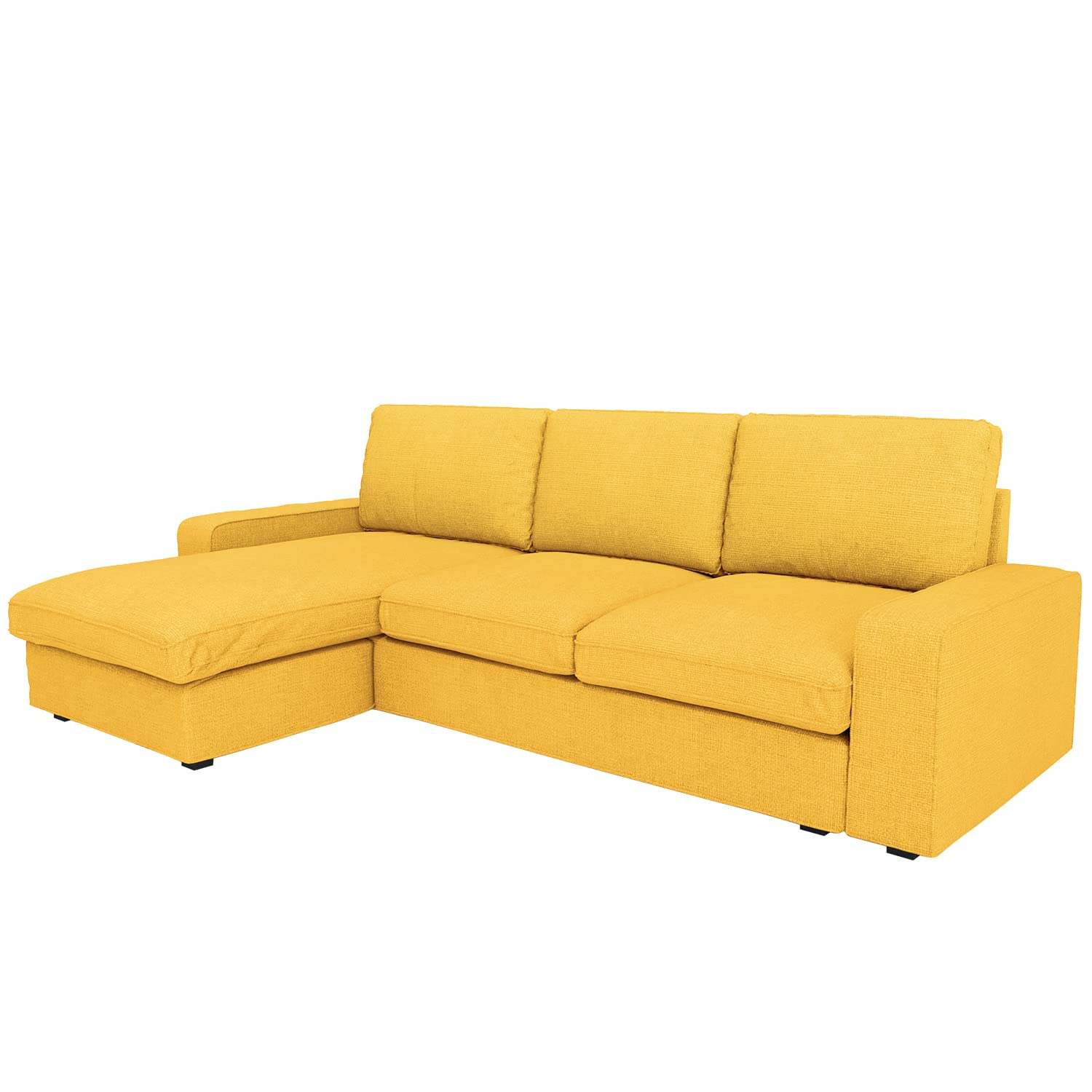 CRIUSJA Sofa Slipcover for IKEA Kivik 3-Seater with Left Chaise (310cm) - Stretchable Couch Cover with Cushion Covers for 3-Cushion Small Sofa - Living Room Furniture Protector (S-12, 3+Left) | Perfect for Pet Owners & Family Use