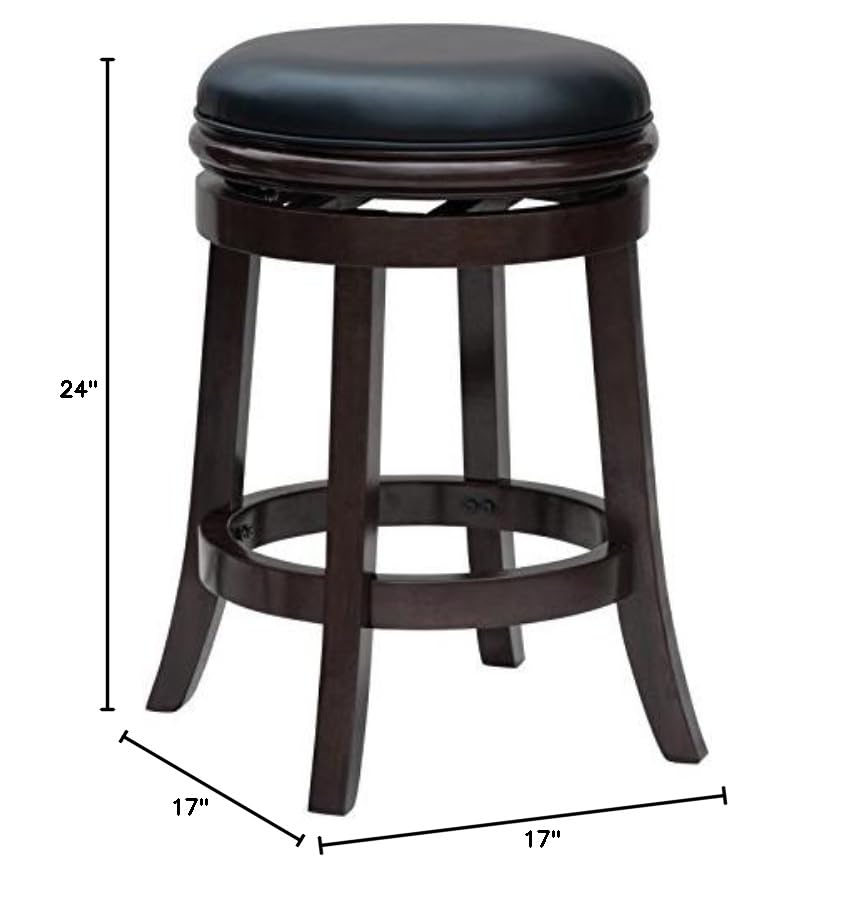 Boraam 24-Inch Backless Counter Height Stool in Cherry Wood - Perfect for Kitchen Islands, Breakfast Bars & Small Spaces