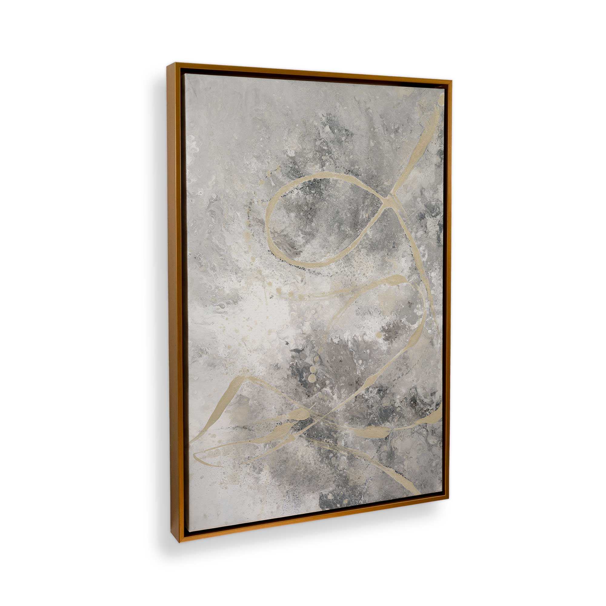 Gilded Whispers v3 Canvas Wall Art Print - Modern Abstract Painting for Living Room, Bedroom & Office Decor