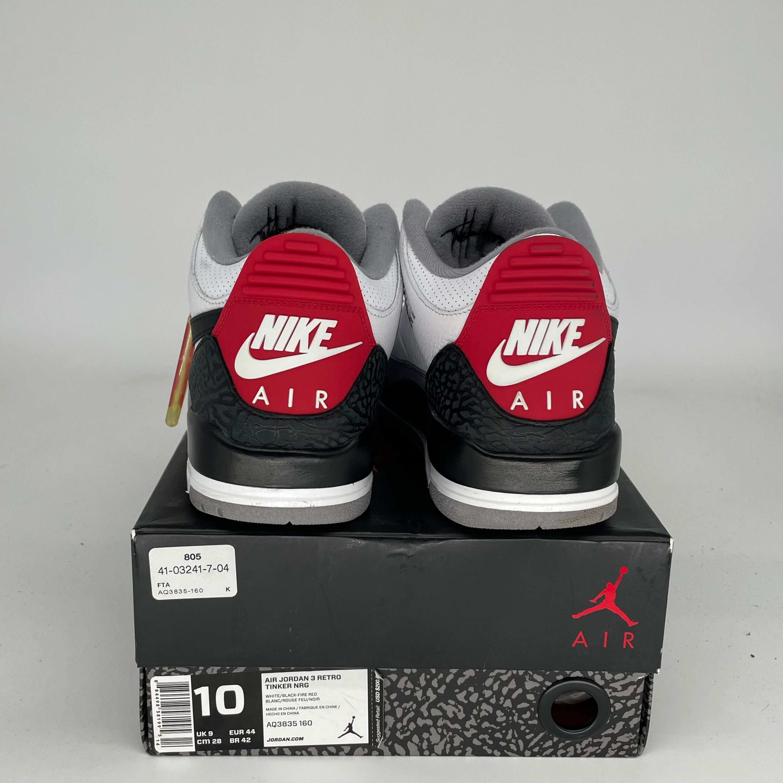 AIR JORDAN 3 TINKER HATFIELD Men's Basketball Shoes Size 10 White Cement AQ3835-160 - Perfect for Streetwear, Sneaker Collection & Casual Wear