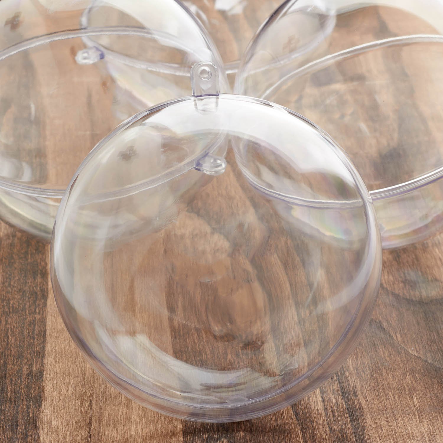 72 Pack Clear Acrylic Fillable 110mm Ball Ornaments - Bulk Transparent Plastic Christmas Decorations, Wedding Party Favors, DIY Craft Supplies for Holiday Tree, Gift Boxes & Home Decor
