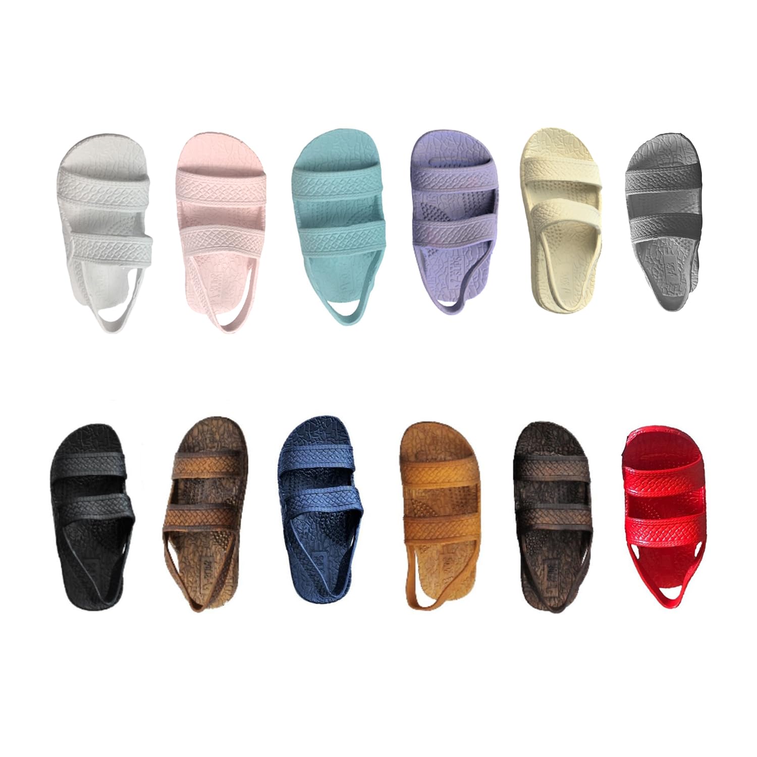 J-Slips Toddler Sandals with Adjustable Back Strap - Comfortable Boys & Girls Jesus Sandals for Beach, Pool & Summer - Waterproof Hawaiian Slides in 12 Colors | Perfect for Outdoor Play, Vacation & Water Activities