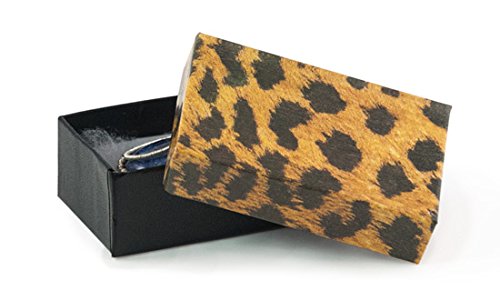 Leopard Print Cotton Filled Jewelry Box #21 (Pack of 100) - Premium Jewelry Organizer for Necklaces, Rings & Earrings - Perfect for Retail Stores, Boutiques & Gift Packaging