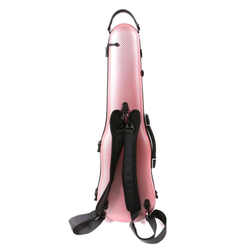 Premium 3/4 & 4/4 Size Lightweight Carbon Fiber Violin Case with Backstraps - Durable Hard Shell Violin Box (Rose Gold) - Perfect for Travel, School & Professional Musicians