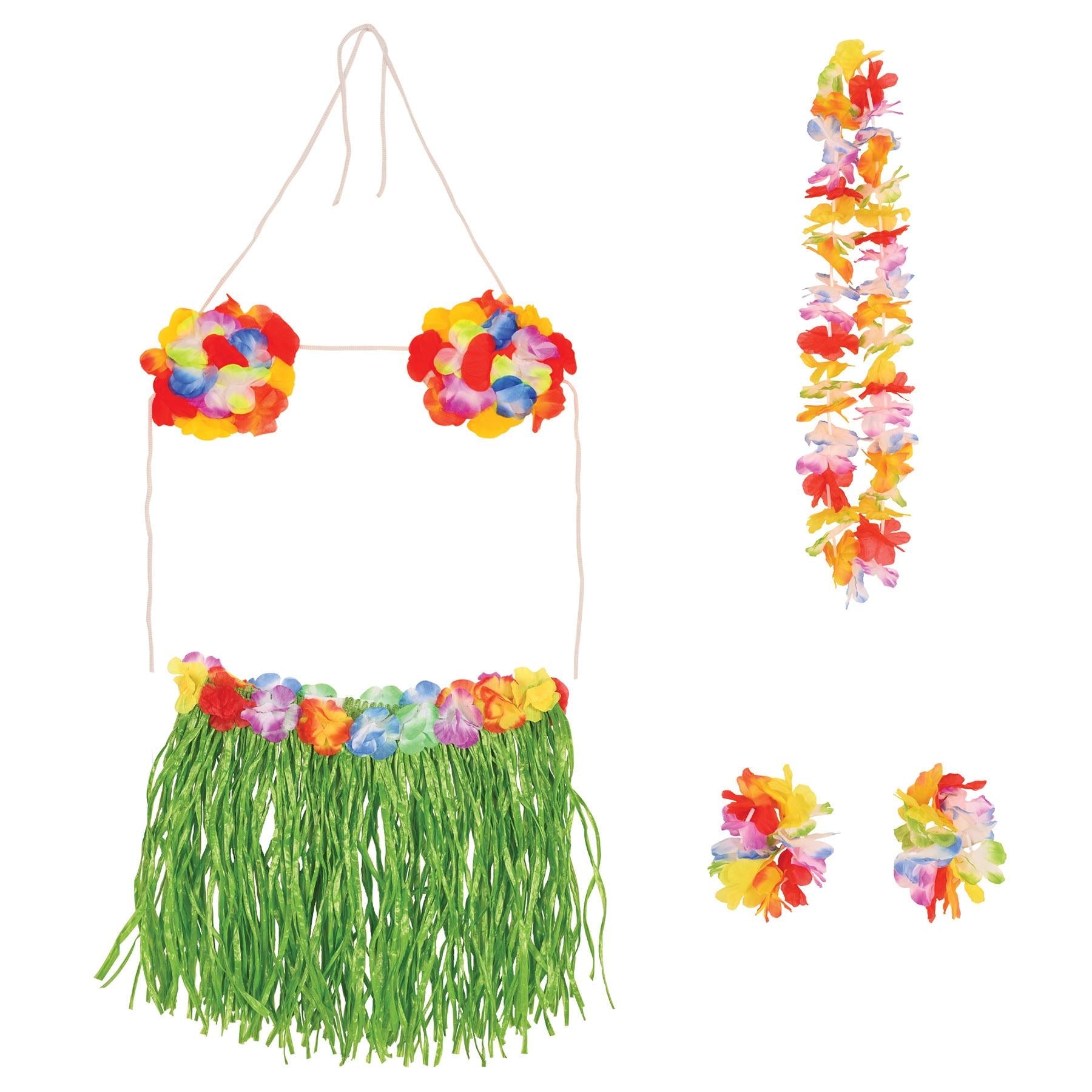 12 Pack Beistle Luau Party Adult Hula Skirt Set - Tropical Hawaiian Costume for Women & Men - Perfect for Luau Parties, Themed Events & Hawaiian Beach Vacations