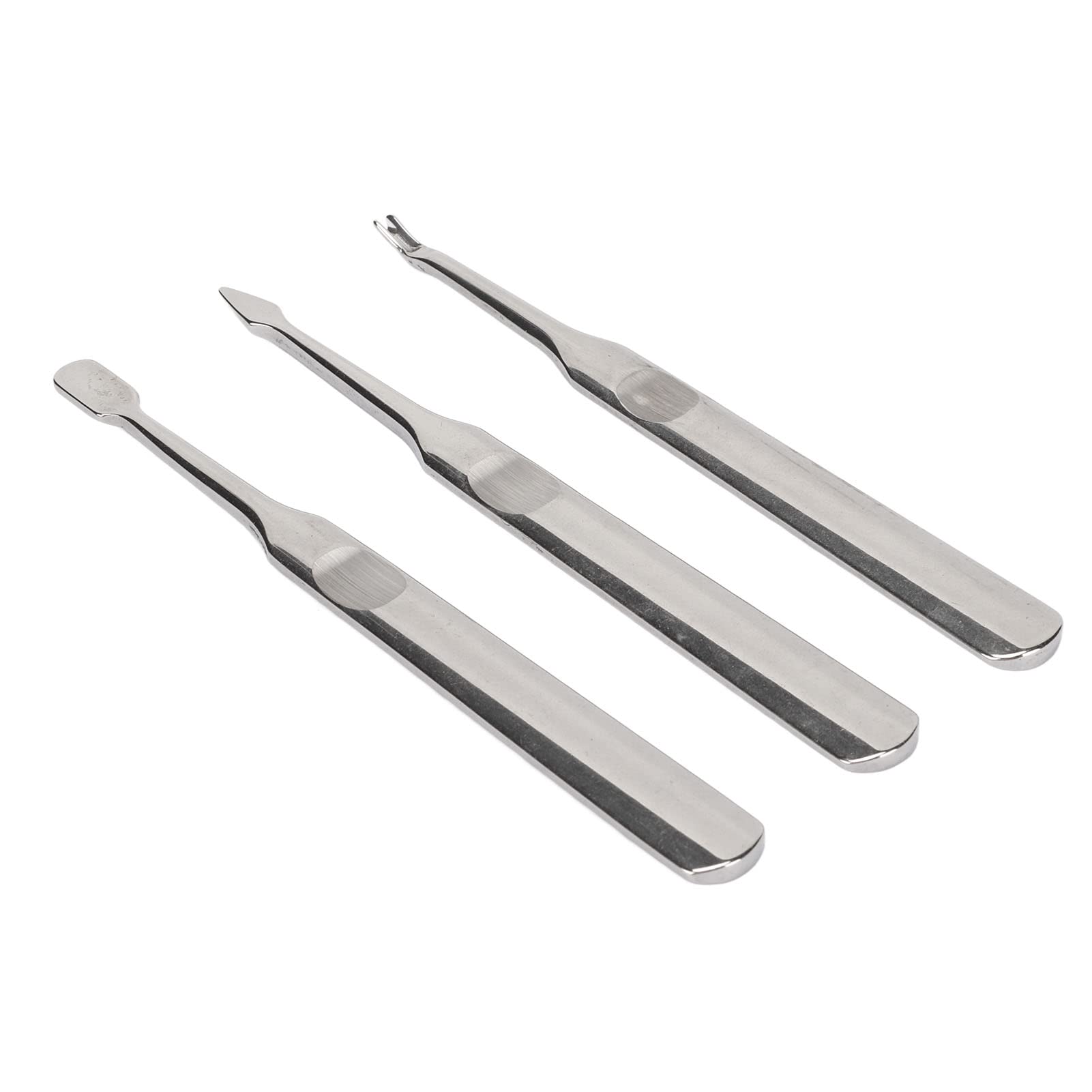 Professional Stainless Steel Cuticle Pusher & Nail Trimmer Set - 3pcs Durable Nail Care Tools for Manicure & Pedicure - Perfect for Salon, Home Use & DIY Nail Care
