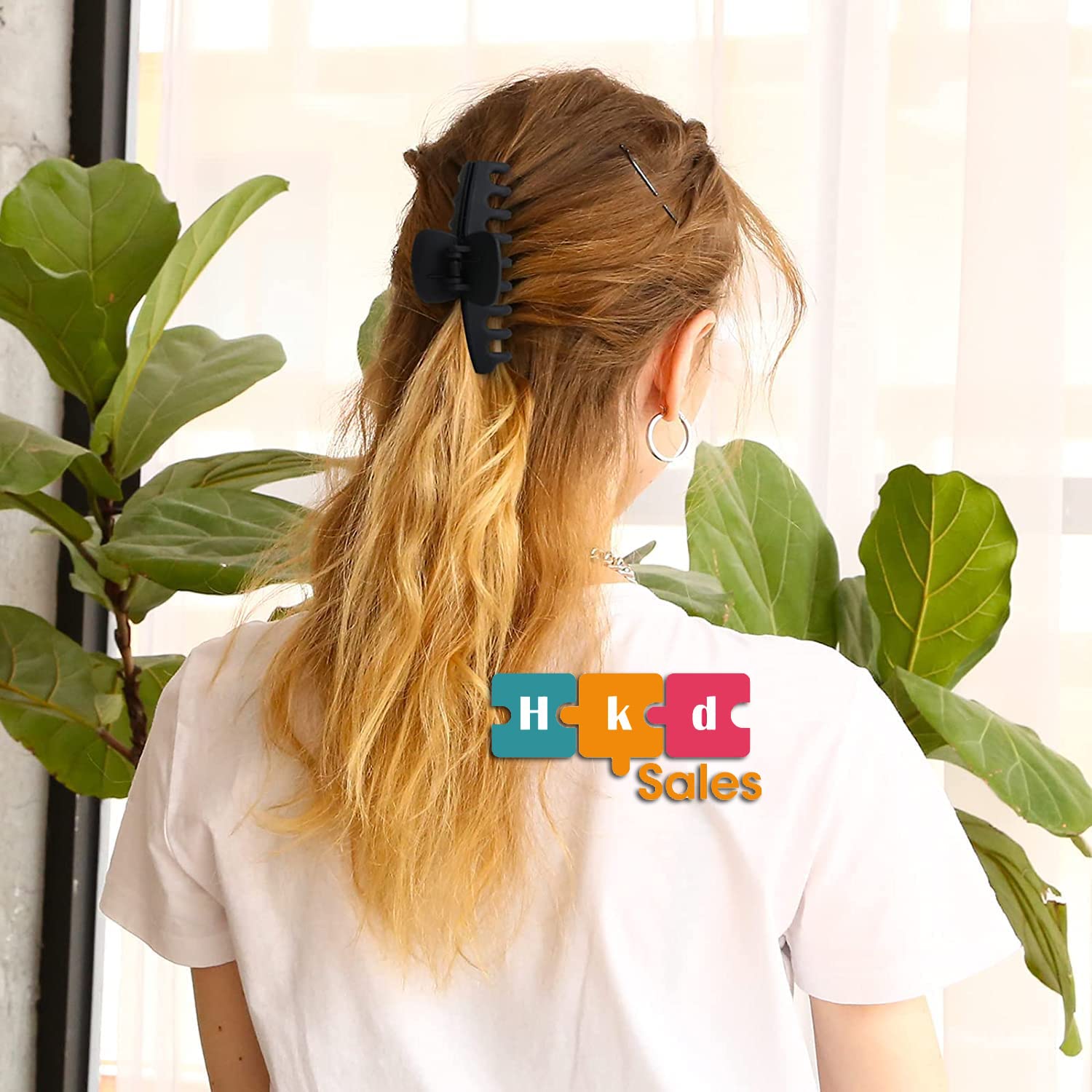 Stylish Acrylic Hair Clips for Women - Large Hair Claw Clips (Pack of 4) - Perfect for Daily Use, Ponytails, Buns & Updos - Hair Accessories for Women