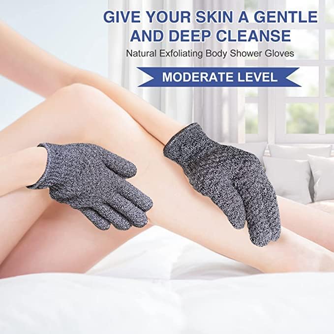Yiclick Exfoliating Gloves for Men & Women - Heavy Duty Body Scrubber for Dead Skin Removal - Bath & Shower Exfoliator Mitt - Perfect for Spa, Dry Brushing & Keratosis Pilaris Care