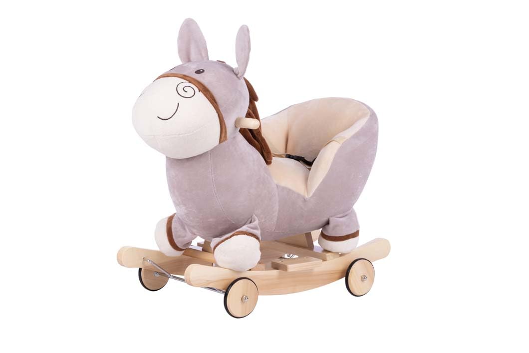 Best Baby Rocking Animal Toy - Soft Stuffed Donkey Rocking Horse for Kids Up to 25kg (1-3 Years), with Swing & Rolling Functions, Realistic Animal Sounds - Perfect for Nursery, Playroom & Toddler Gift