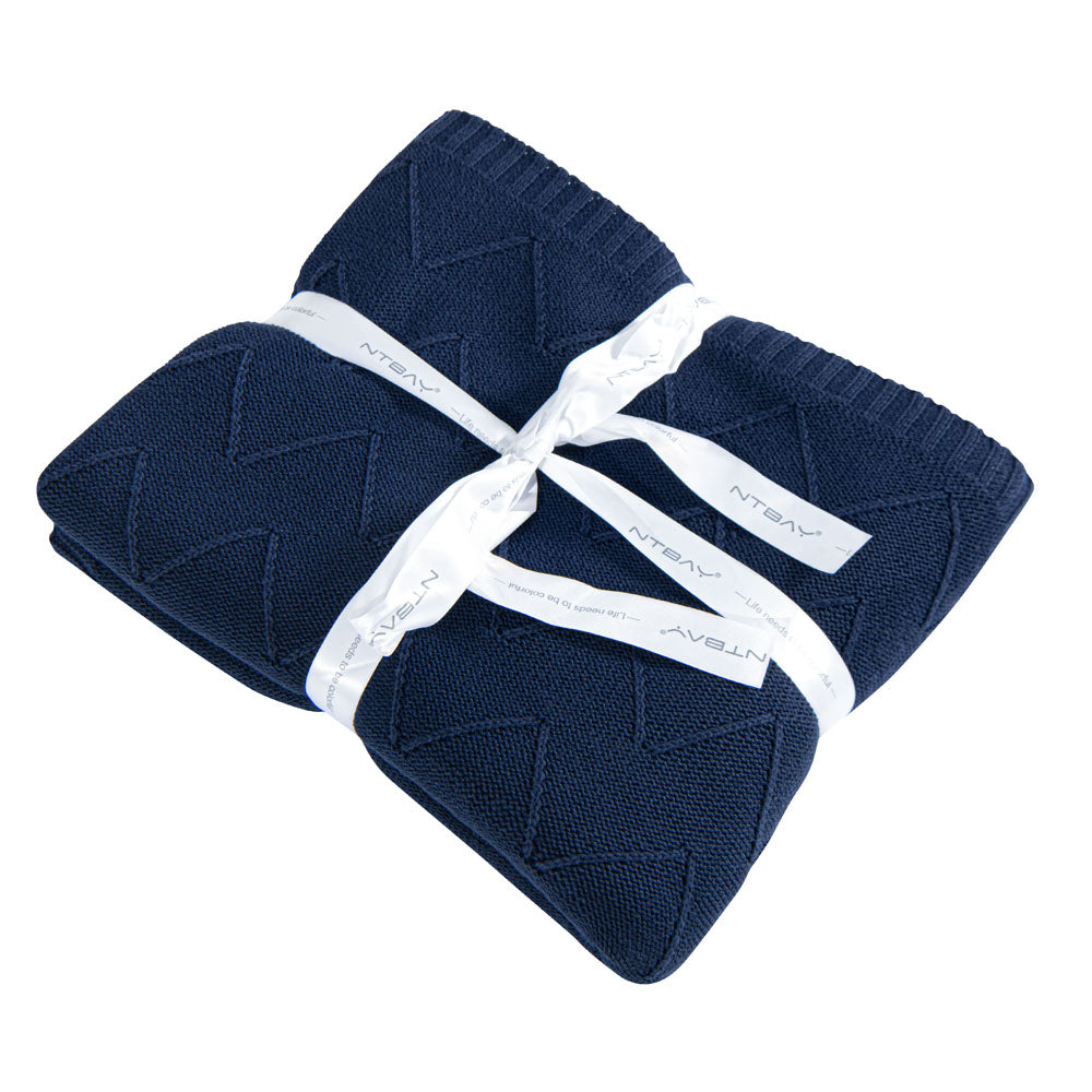 NTBAY Soft Cotton Cable Knitted Blanket - Cozy Warm Throw for Couch, Bed & Sofa - Perfect for Winter Nights, Lounging & Home Decor