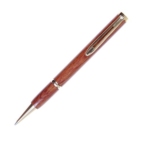 Lanier Pens Longwood Twist Pen - 24kt Gold Plated - Premium Burmese Rosewood - Elegant Writing Instrument for Business Gifts & Executive Office Use