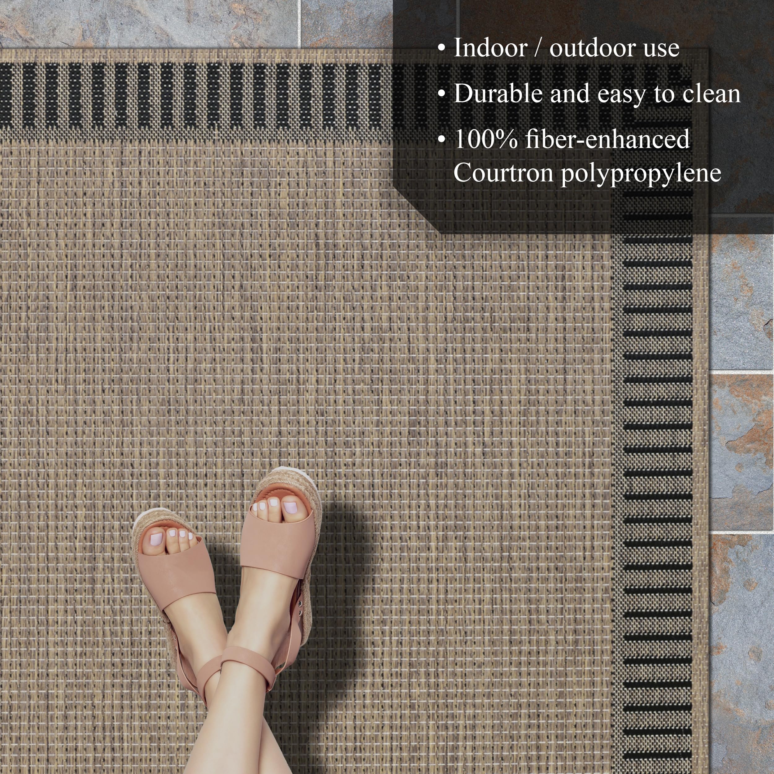 Couristan Recife Outdoor Area Rug - Wicker Stitch 5'3