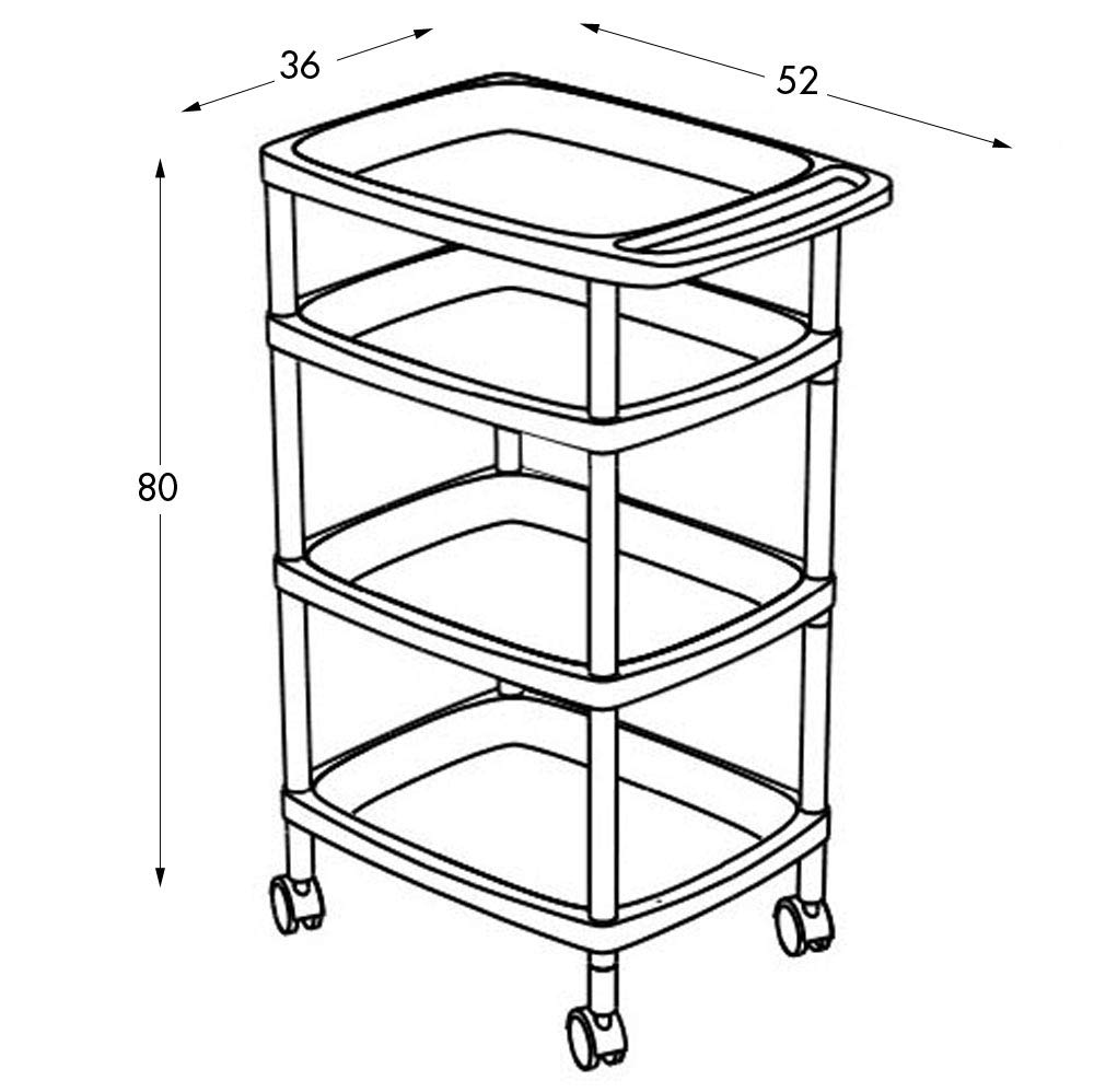 4-Tier Rolling Vegetable Cart - White Kitchen Storage Organizer for Fruits, Veggies & Pantry Items - Perfect for Home, Grocery Store & Farmers Market