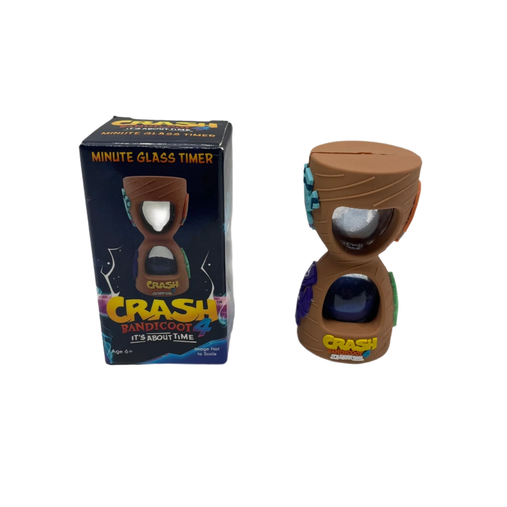 Crash Bandicoot 4 It's About Time Themed Minute Glass Timer - Vintage Sand Timer for Cooking, Games & Office Decor | Perfect Gift for Gamers & Collectors