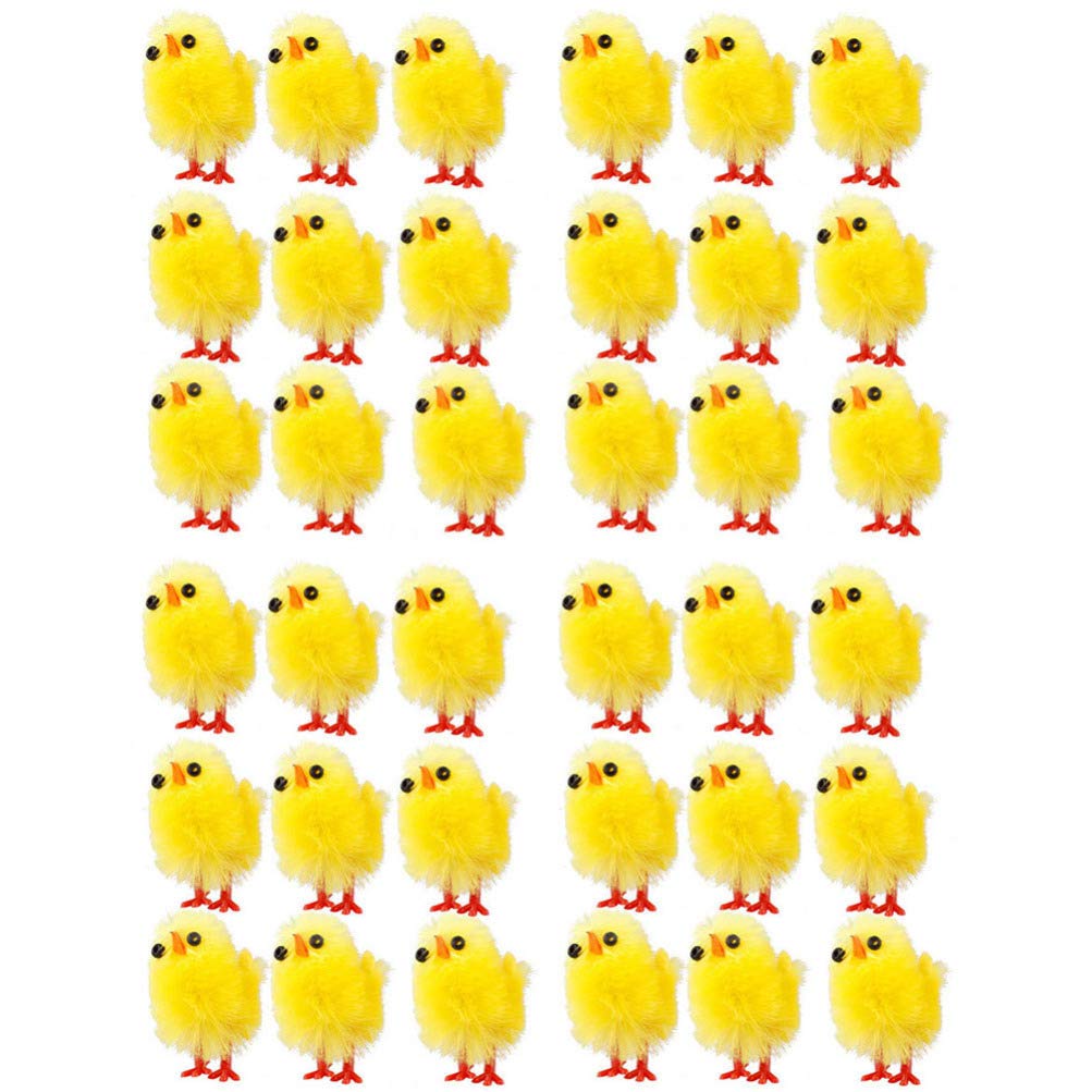 ARTIBETTER 120pcs Mini Easter Chicks Plush Toys - Small Chenille Stuffed Chicks for Easter Bonnet Decorations, Party Favors, Basket Fillers & Spring Home Decor - Cute Yellow Easter Decor for Kids & Toddlers